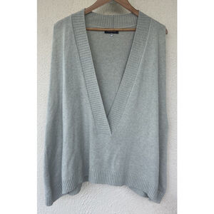 Eskandar O/S 100% Cashmere Quiet Luxury Soft Sage Ribbed V-neck Sweater Vest